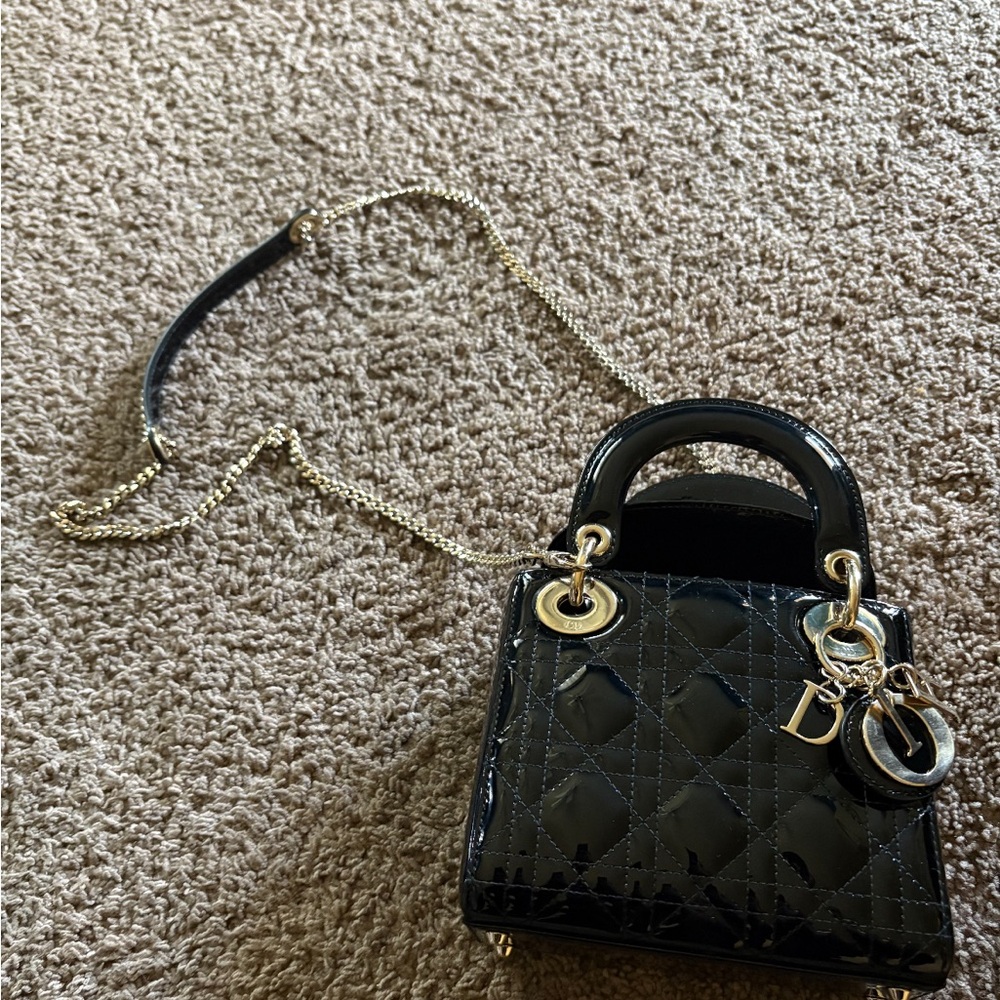 Black Mini Bag with Cannage Quilting